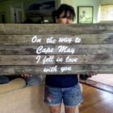 Hand painted aged wood sign 