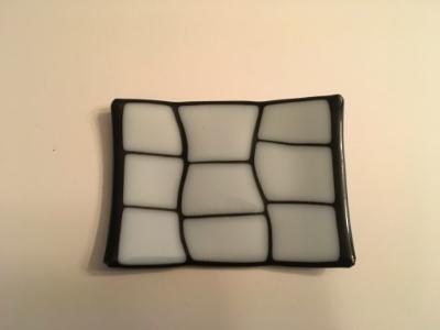 White on black plate 5.5x 4