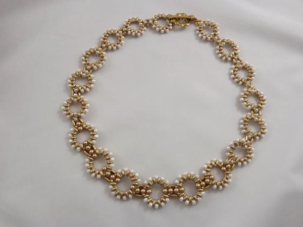 N-131 Ivory & Matte Gold Ring Necklace