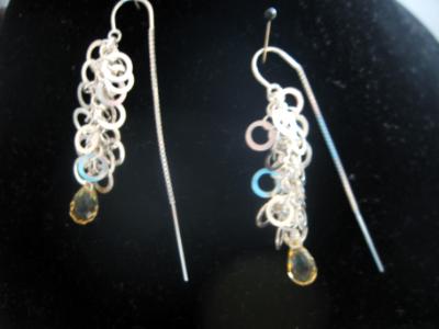 13-115 Sterling and Citrine Ear Threads