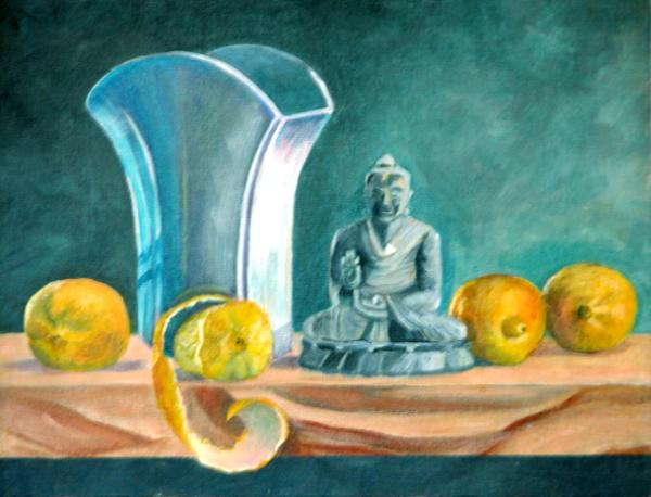 Buddha with Vase and Lemons