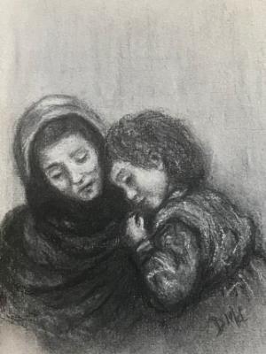 Sketchbook drawing #6 : Flight: Mother and Child Sketchbook drawing #6 : Flight: Mother and Child