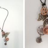 18" cord necklace, Steampunk Butterfly