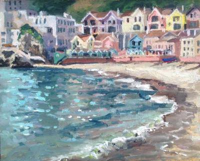 Catalan Bay, oil on board, 10x8 ins.
