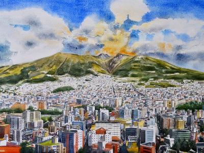 Mi linda capital bajo tu cielo...56cm x 76cm, 2018 Mi linda capital bajo tu cielo...56cm x 76cm, 2018