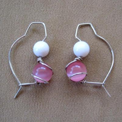 Every Girl Pink and White Swirl Earrings