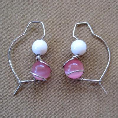 Every Girl Pink and White Swirl Earrings Every Girl Pink and White Swirl Earrings
