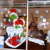 Grumpy green guy and dog with chimney