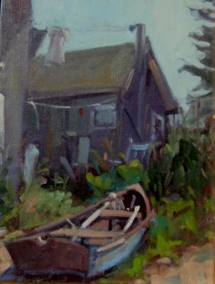 Fish Beach Cottage 11x14 oil sold Fish Beach Cottage 11x14 oil sold