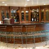 Antiqued bar and cabinets