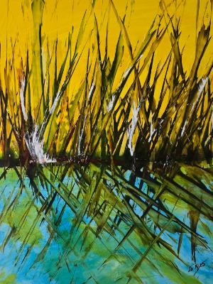 Within the marsh, hidden frogs sing the sun up. Within the marsh, hidden frogs sing the sun up.