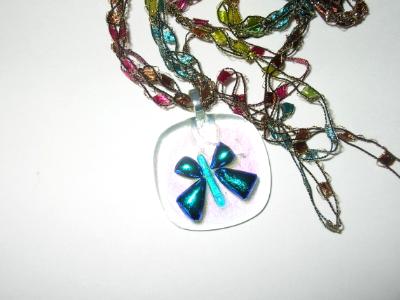 Dichroic "butterfly" on clear dichroic glass