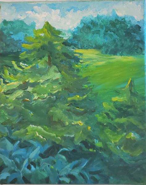 Small Acrylic Green landscape