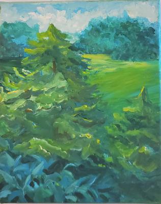 Small Acrylic Green landscape