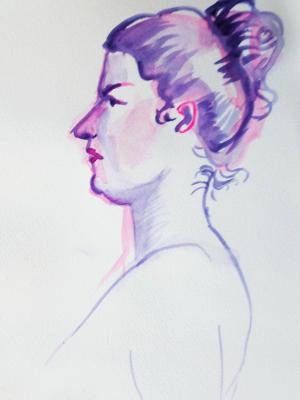 Purple Woman in Profile, Facing Left Purple Woman in Profile, Facing Left