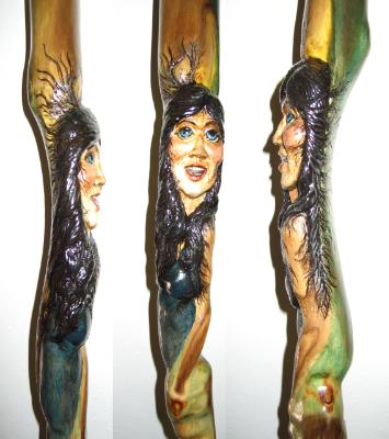 Dragon and Girl Walking Stick Dragon and Girl Walking Stick