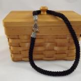 N-53 Black Crocheted Rope Necklace