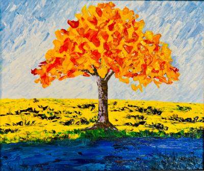 Tree  24x20 Acrylic on Canvas Board