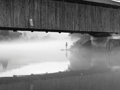 Fisherman at Downsville Bridge Fisherman at Downsville Bridge