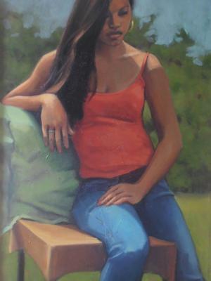 Island Girl 24x46" oil sold Island Girl 24x46" oil sold