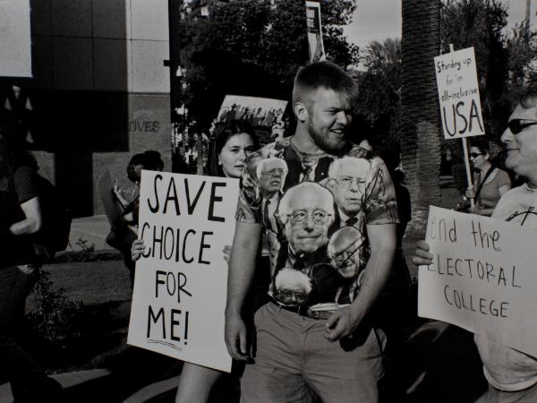 Bernie at Protest