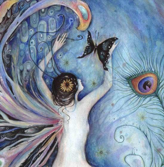 Sylph Fairy Original Fantasy Painting in Watercolor