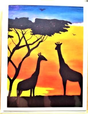 African Giraffes Cards