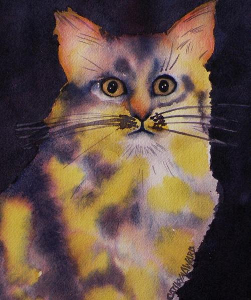 Scaredy Cat. (watercolor)