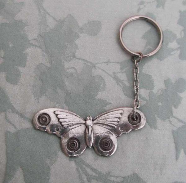 Butterfly Moth pewter keyring butterfly keychain from an original design by Liza Paizis