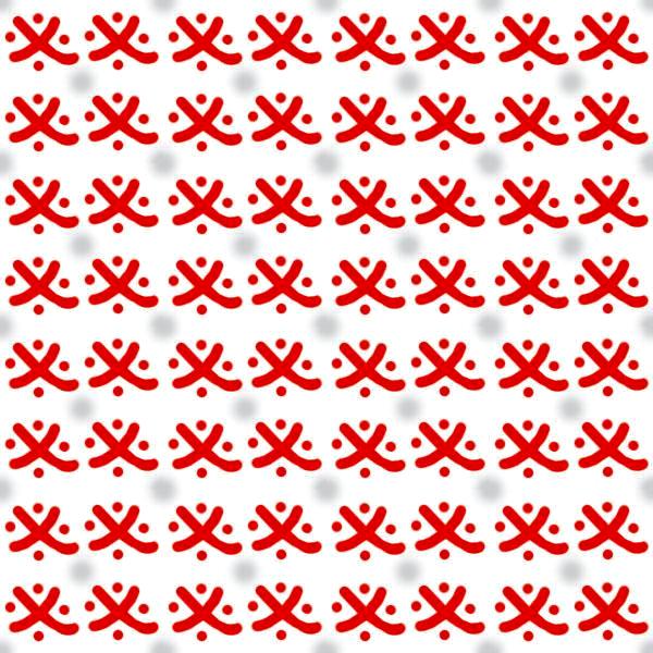X Pattern in red