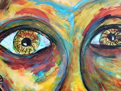 The moment a battered soul seeps from the worn eyes. The moment a battered soul seeps from the worn eyes.