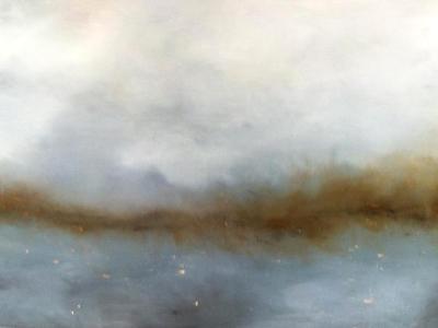 36 x 60 Pale shoreline with Gold