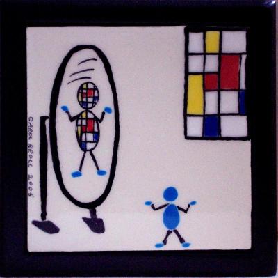 4" tile mounted on black wooden box 4" tile mounted on black wooden box