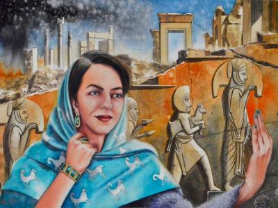 The queen of Persia, 38cm x 56cm, 2022 The queen of Persia, 38cm x 56cm, 2022