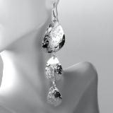 Handmade triple dangle sterling silver earrings
