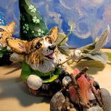 Corgling Gnome Mallow, toasting Marshmallows with fire  