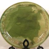 120531.M Green Platter with Rolling Stamp Border
