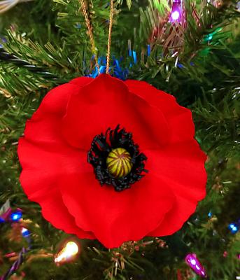 Red Poppy Handmade Hanging Ornament Red Poppy Handmade Hanging Ornament