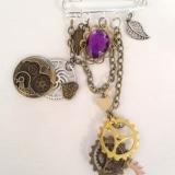 SP Bar pin with assorted charms