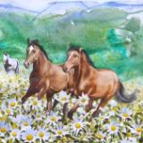Horses and flowers, 35cm x 50cm, 2014