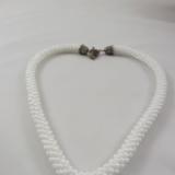 N-15 White Crocheted Rope Necklace