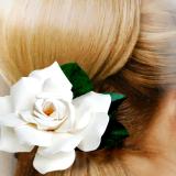 Gardenia Hair Clip Life Size