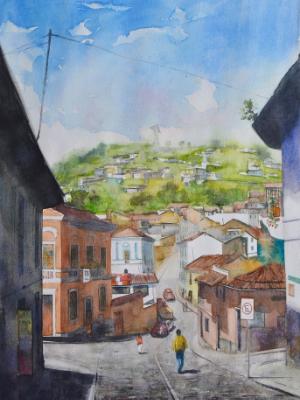 At the foot of the Panecillo mountain, 35cm x 50cm, 2015 At the foot of the Panecillo mountain, 35cm x 50cm, 2015