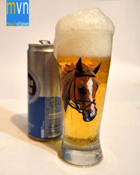Set of handpainted glasses: A WORLD OF  HORSES