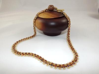 N-64 Iridescent Gold & Matte Bronze Woven Necklace N-64 Iridescent Gold & Matte Bronze Woven Necklace