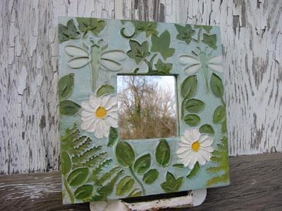 12x12in handcrafted dragonfly frame with 4x4in mirror 12x12in handcrafted dragonfly frame with 4x4in mirror
