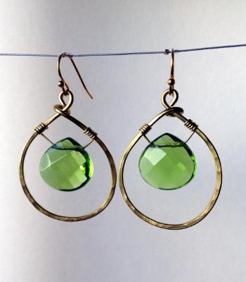 Apple Green Briolette Earrings Apple Green Briolette Earrings