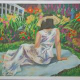 #164/S45 Lady in Garden, facing away