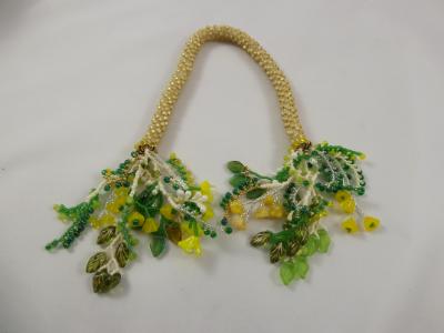 T-1 Pale Satin Yellow Crocheted Tassel Rope