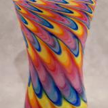 #12092504 Drinking glass 6''HX3.25''W rainbow tie dye design $95.00